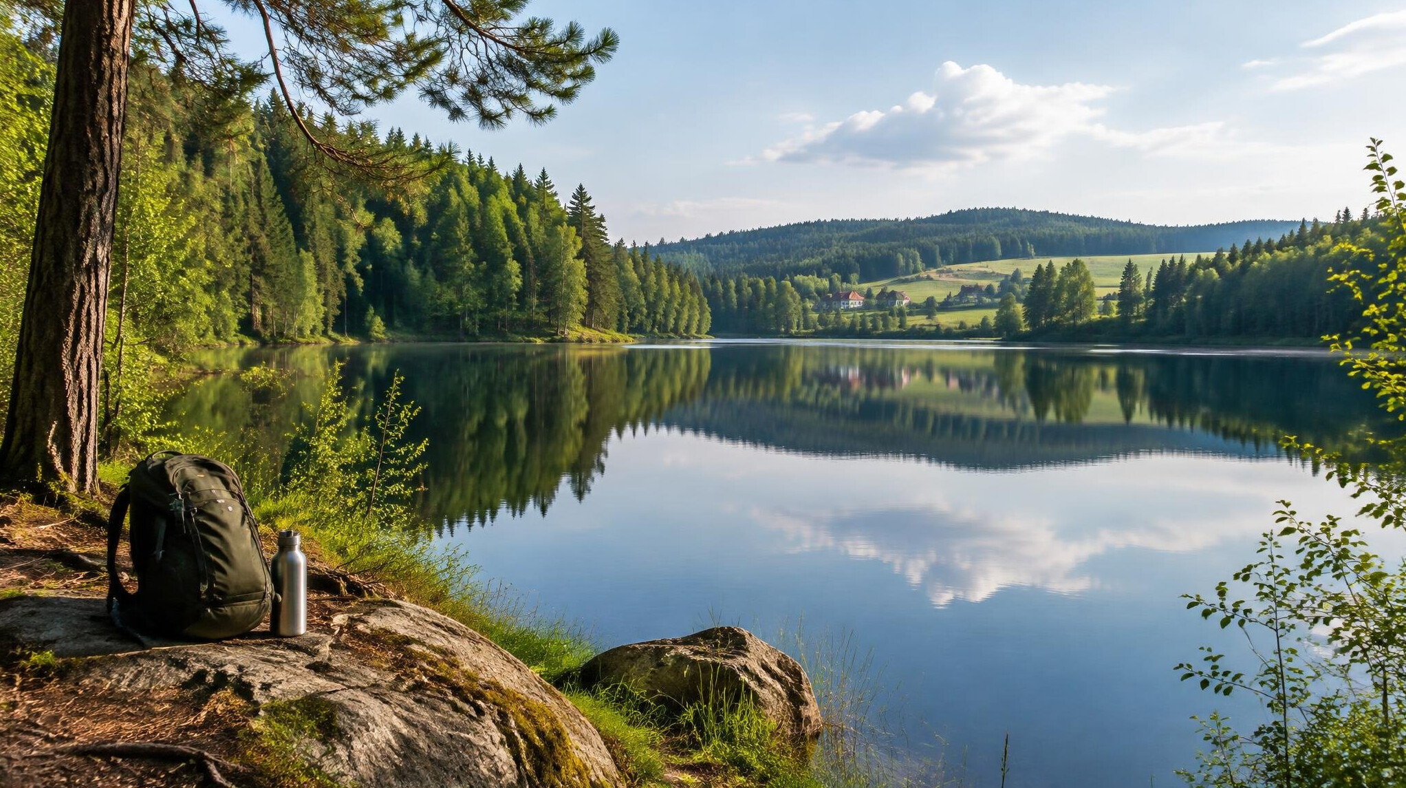 lake surrounded by forest