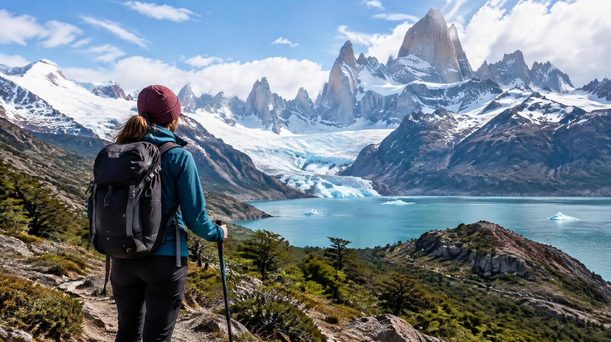 woman exploring patagonia