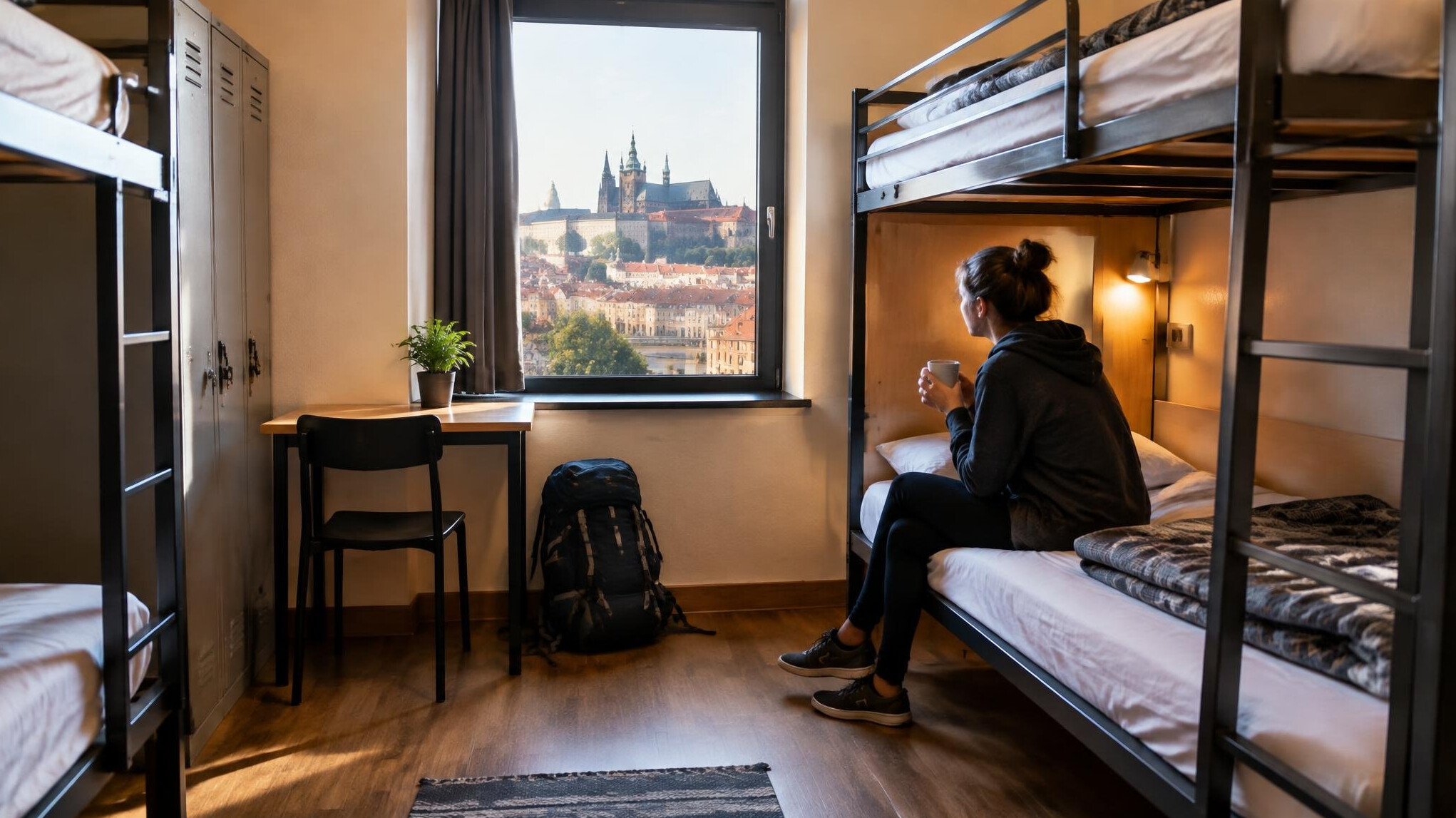 budget hostel room