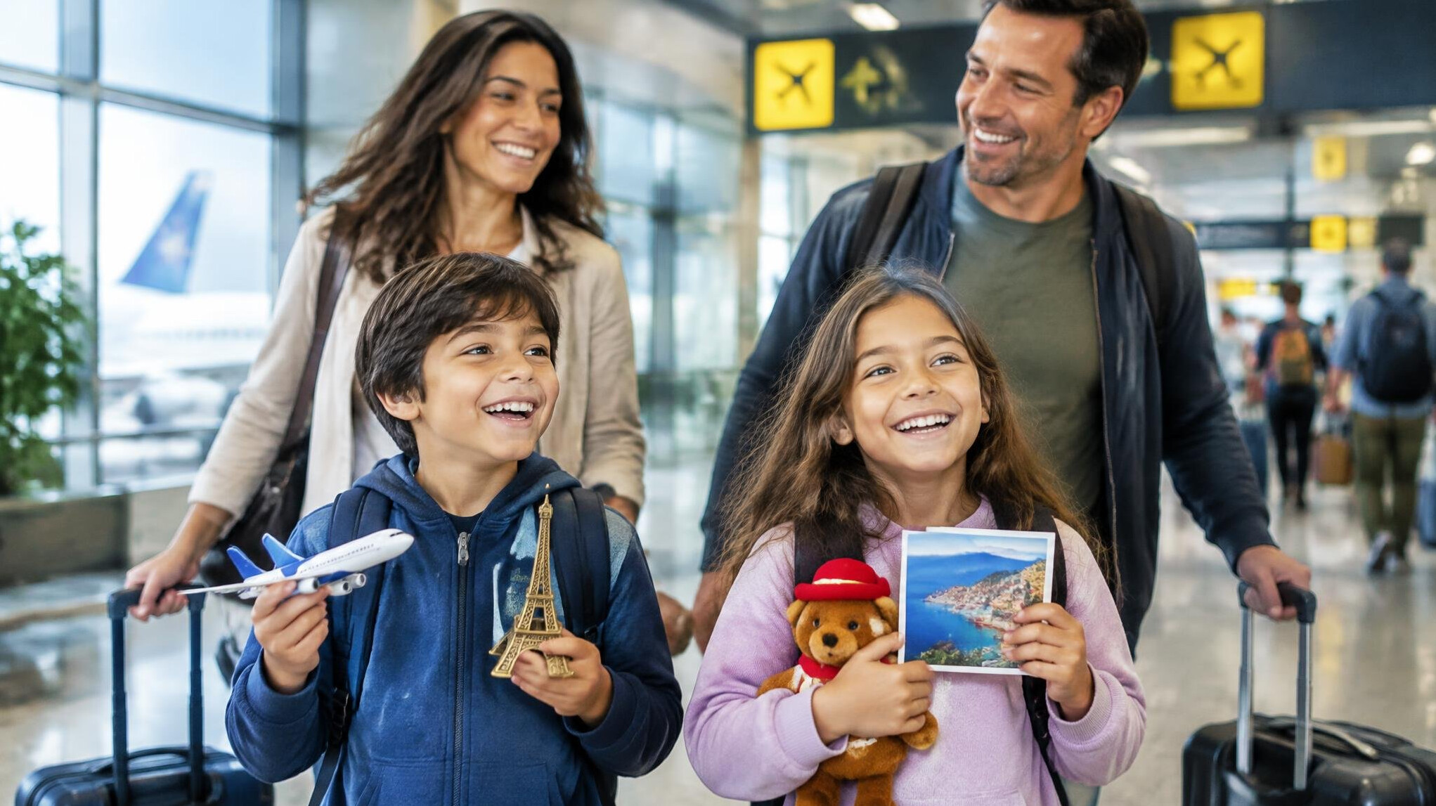 family returning from trip